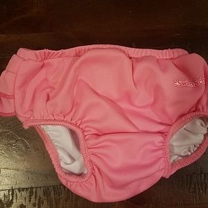 Swim school pink ruffle swim diaper